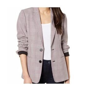 Chelsea28 medium 2 button front plaid jacket blazer coat C 3001